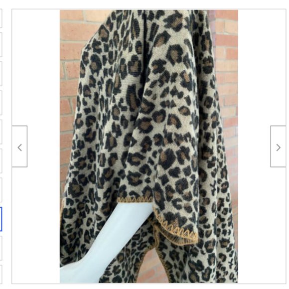 OPEN FRONT LEOPARD PRINT JACKET WRAP SWEATER OS - Picture 3 of 16